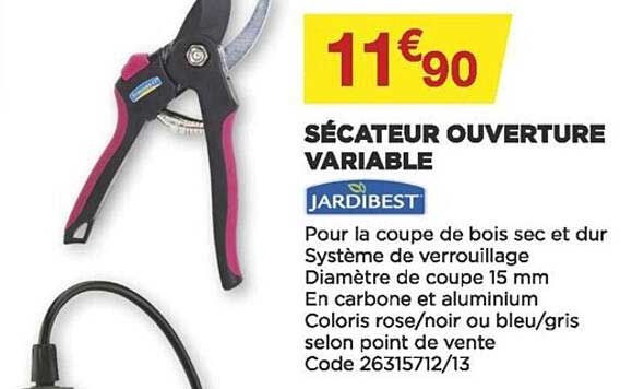 sécateur ouverture variable jardibest