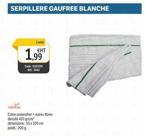 serpillère gaufrée blanche