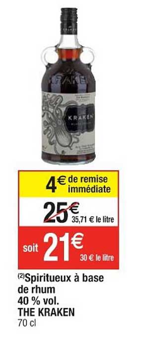 spirutueux à base de rhum 40% vol. the kraken