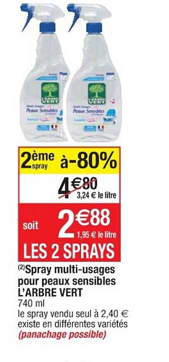 spray multi-usages pour peaux sensibles l'arbre vert 2ème spray à -80%