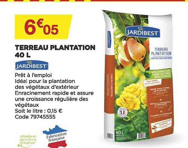 Terreau Plantation 40 L Jardibest