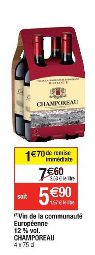 vin de la communauté européenne 12% vol. champoreau