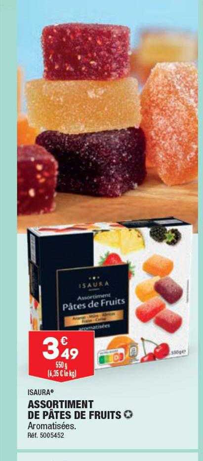 assortiment de pâtes de fruits isaura