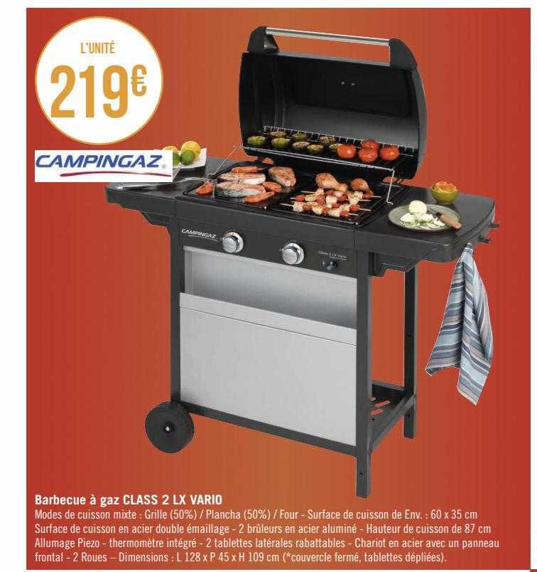 barbecue à gaz class 2 lx vario campingaz