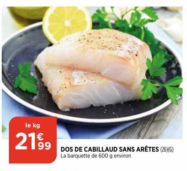 dos de cabillaud sans arêtes