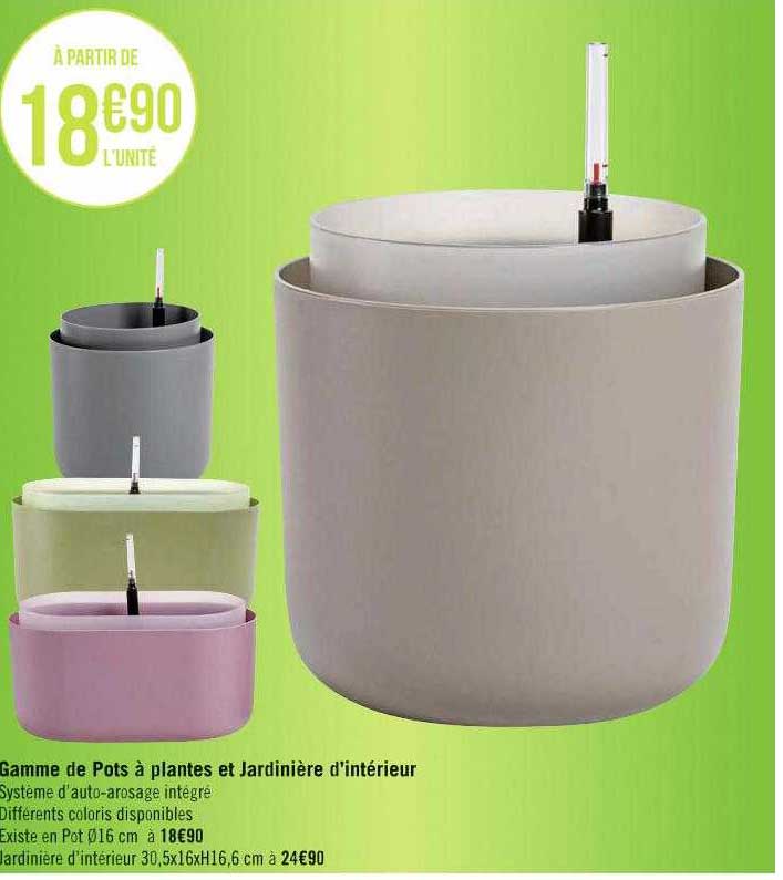 gamme de pots à plantes et jardinière d'intérieur