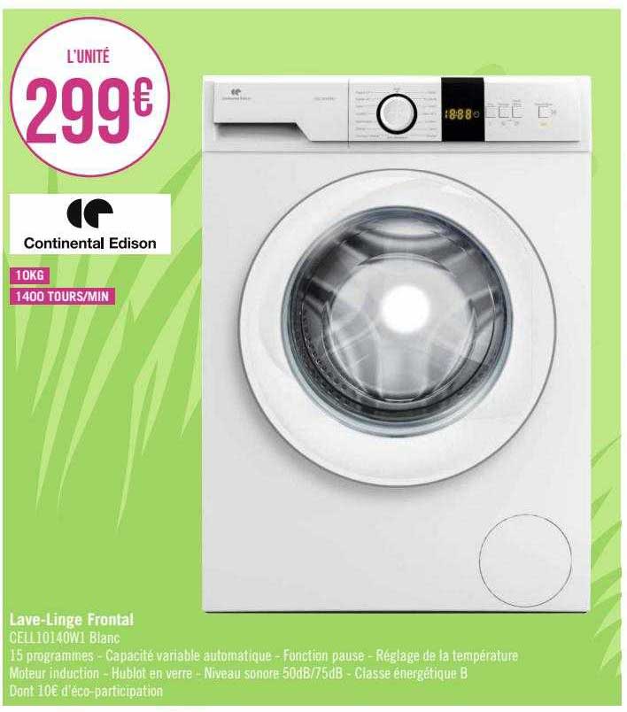 lave-linge frontal continentral edison