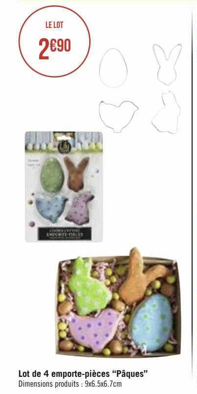 lot de 4 emporte-pièces "pâques"
