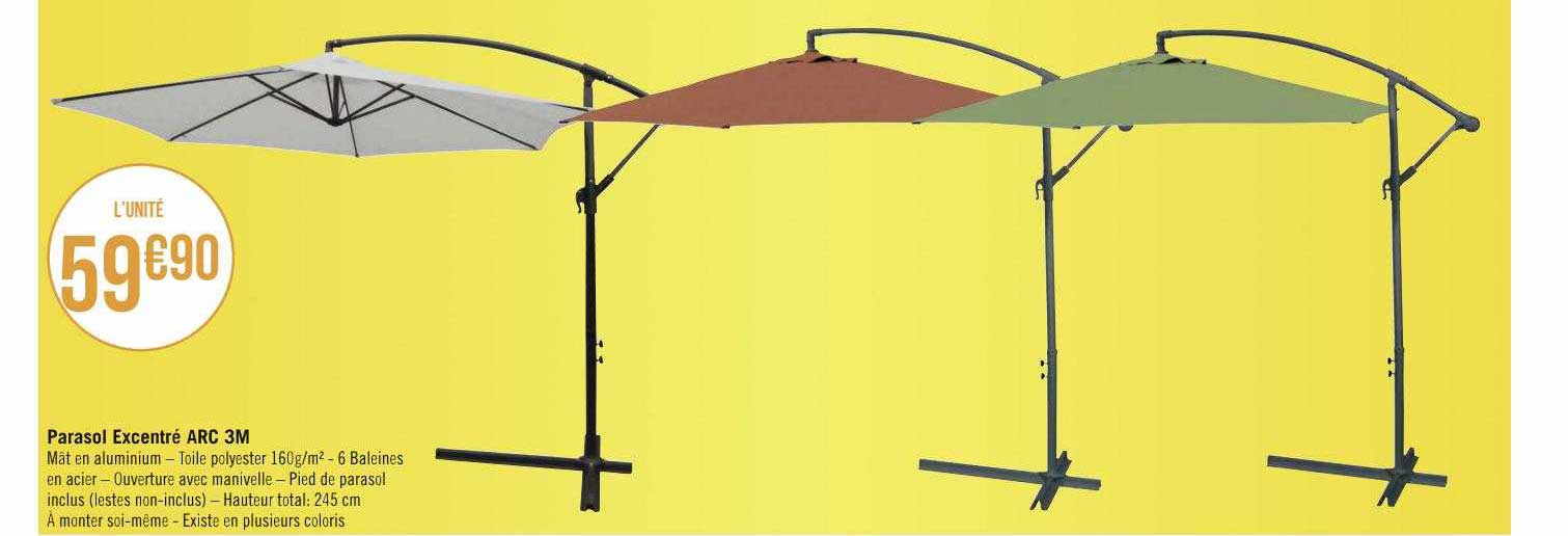 parasol excentré arc 3m