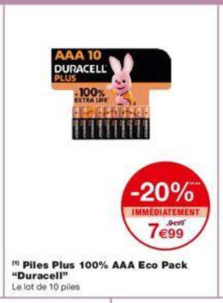 Piles Plus 100% Aaa Eco Pack "duracell"
