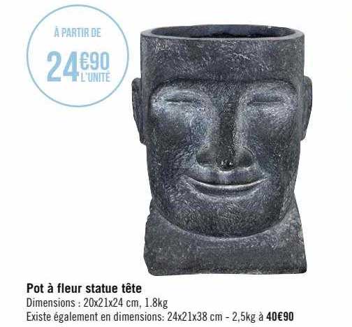 Pot à Fleur Statue Tête