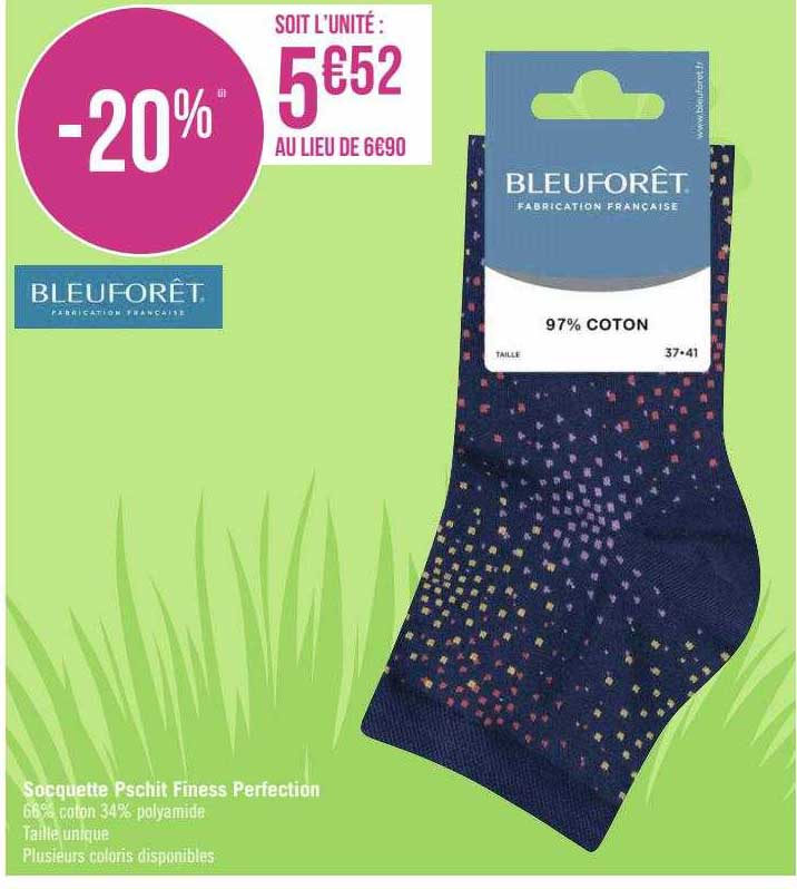 socquette pschit finess perfection bleu forêt