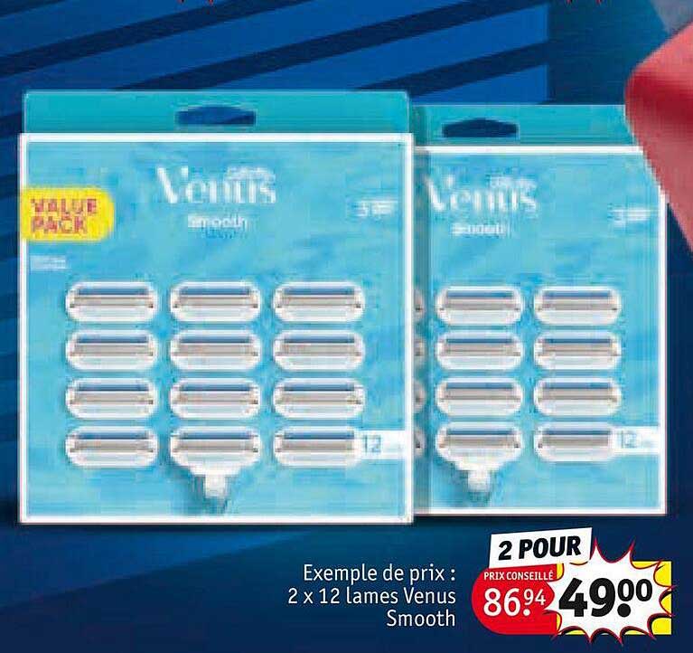 2 x 12 lames venus smooth