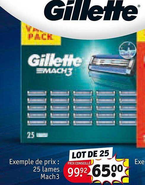 25 lames mach3 gillette