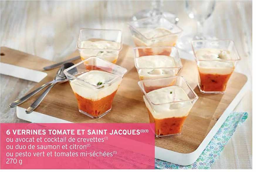 6 verrines tomate et saint jacques