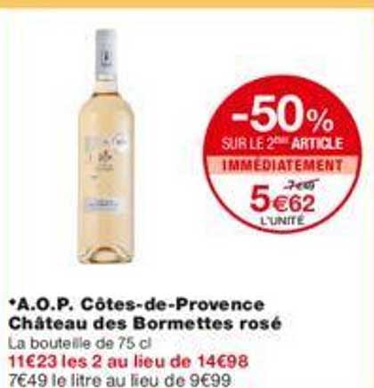 a.o.p. côtes-de-provence château des bormettes rosé