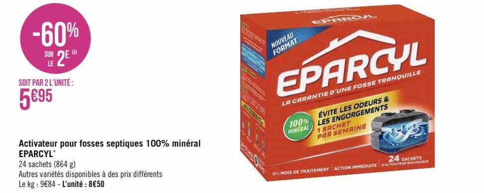 activateur pour fosses septiques 100% minéral eparcyl
