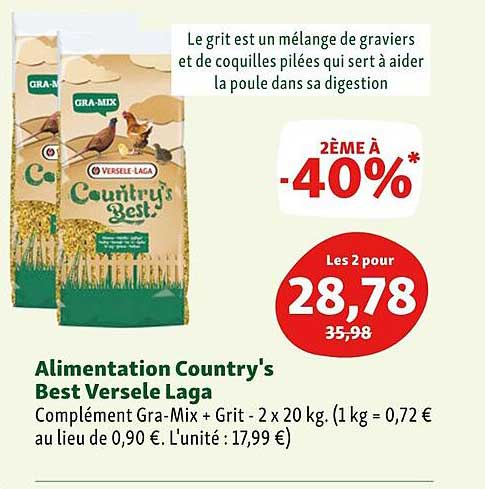 alimentation country's best versele laga