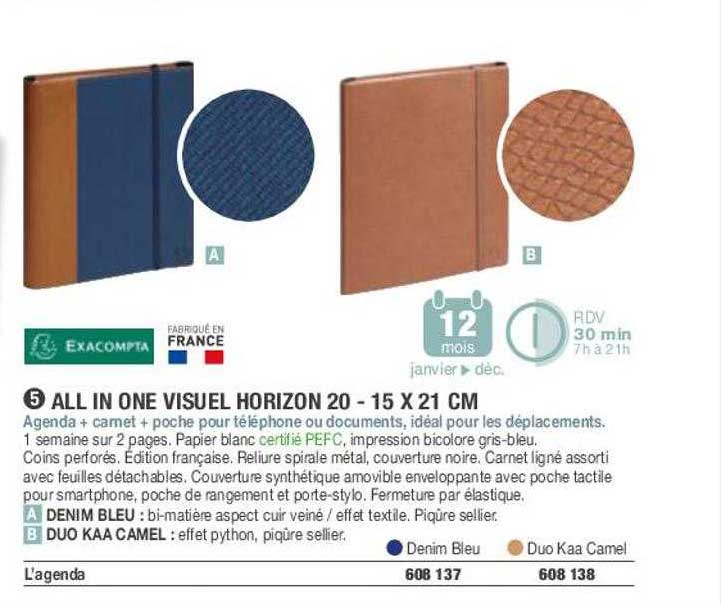 all in one visuel horizon 20 - 15 x 21 cm exacompta