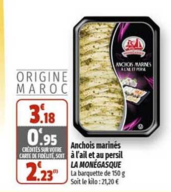 anchois marinés à l'ail et au persil la monégasque