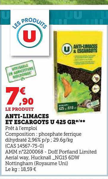 Anti-limaces Et Escargots U 425 Gr
