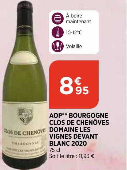 aop bourgogne clos de chenôves domaine les vignes devant blanc 2020