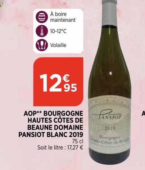 aop bourgogne hautes côtes de beaune domaine pansiot blanc 2019
