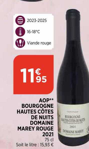 aop bourgogne hautes côtes de nuits domaine marey rouge 2021