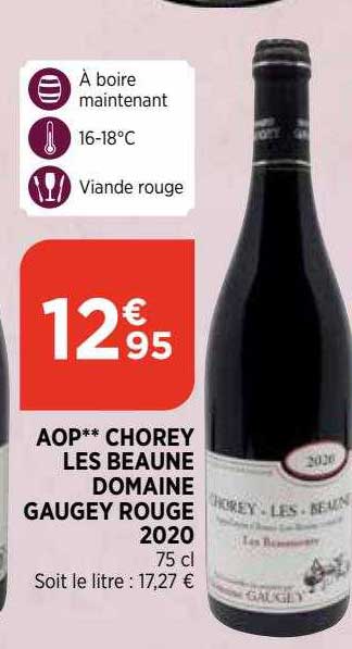 aop chorey les beaune domaine gaugey rouge 2020