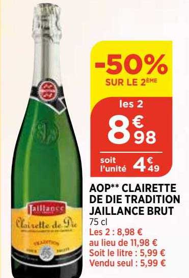 aop clairette de die tradition jaillance brut