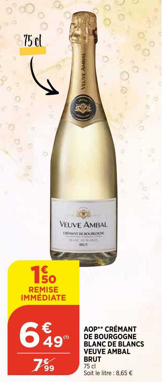 aop crémant de bourgogne blanc de blancs veuve ambal brut