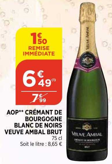 aop crémant de bourgogne blanc de noirs veuve ambal brut