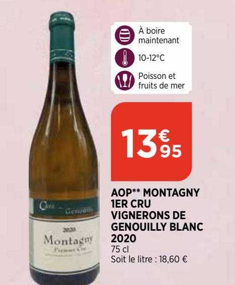aop montagny 1er cru vignerons de genouilly blanc 2020