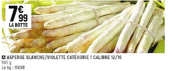 asperge blanche-violette catégorie 1 calibre 12-16