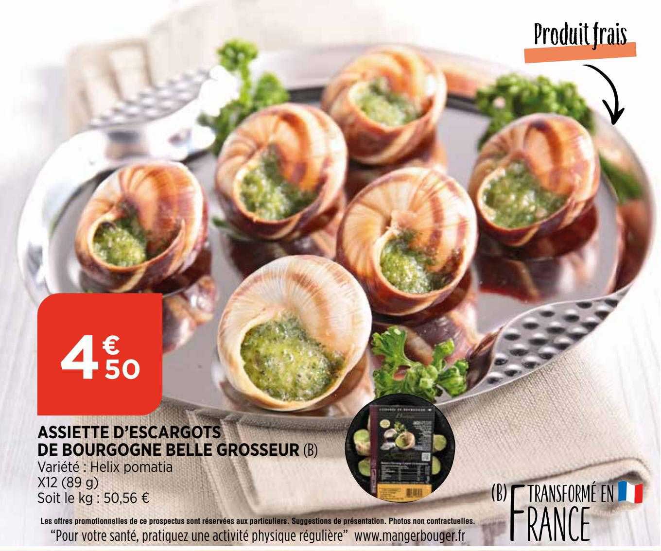 assiette d'escargots de bourgogne belle grosseur