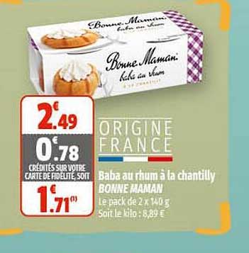 baba au rhum à la chantilly bonne maman