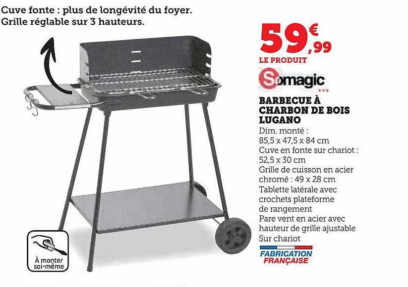 barbecue à charbon de bois lugano somagic