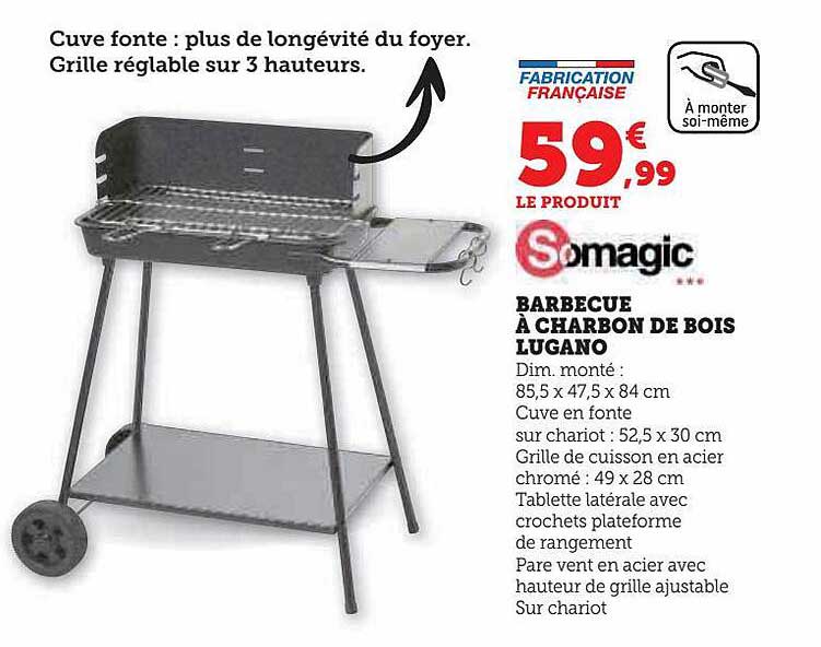 barbecue à charbon de bois lugano somagic