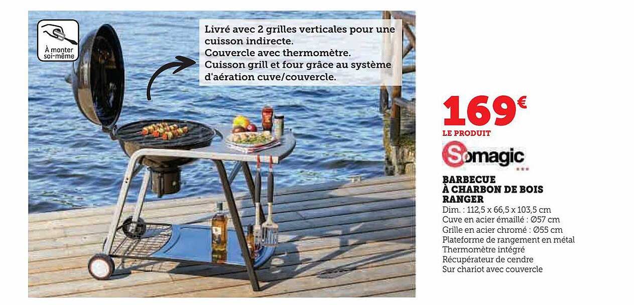 barbecue à charbon de bois ranger somagic