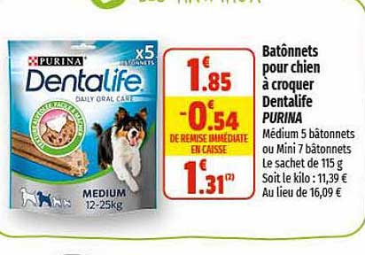 Batônnets Pour Chien à Croquer Dentalife Purina