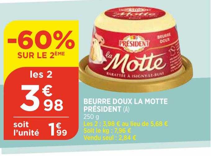beurre doux la motte président