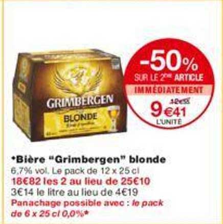 bière "grimbergen" blonde