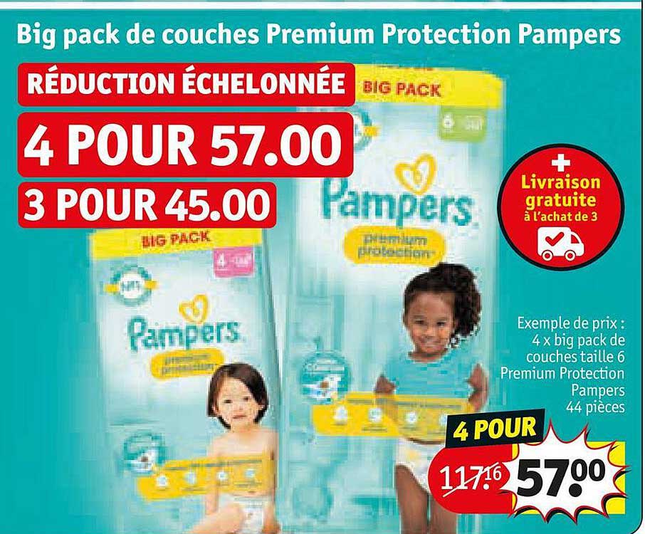 big pack de couches premium protection pampers