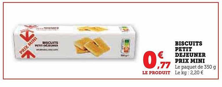 biscuits petit dejeuner prix mini