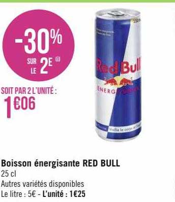 Boisson énergisante Red Bull