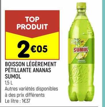 boisson légèrement pétillante ananas sumol