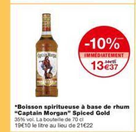 boisson spiritueuse à base de rhum "captain  morgan" spiced gold