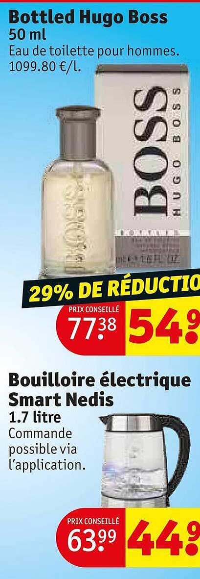 bottled hugo boss bouilloire électrique smart nedis