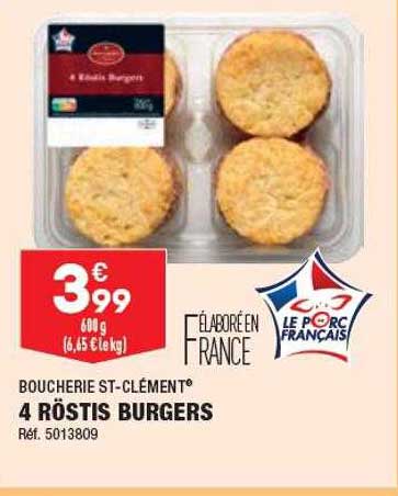 Boucherie St-clément 4 Röstis Burgers