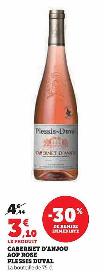 cabernet d'anjou aop rosé plessis duval